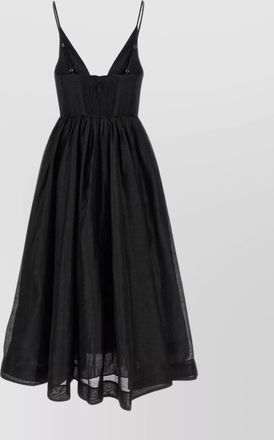 Zimmermann linen silk v-neck midi dress