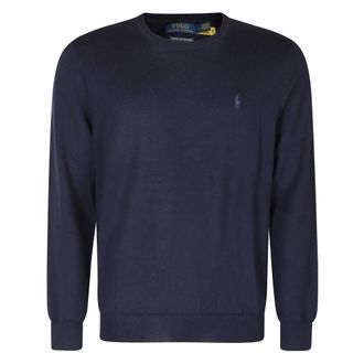 Polo Ralph Lauren Maglione Girocollo a Maniche Lunghe - - Knitwear - Uomo - Blu - 2XL