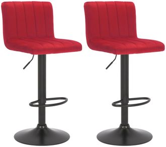 Clp Clp - Set De 2 Taburetes De Bar Jamie En Terciopelo Rojo