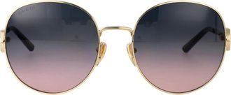 Gucci Gg2047S Ronde Zonnebril - unisex - Accessoires - Geel - Maat: 58 MM