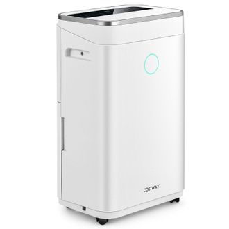 Costway Costway 25L/Day Home Dehumidifier w/ Auto Drainage 24H Timer Overflow Protection Laundry Dehumidifier 6.5L Water Tank in White