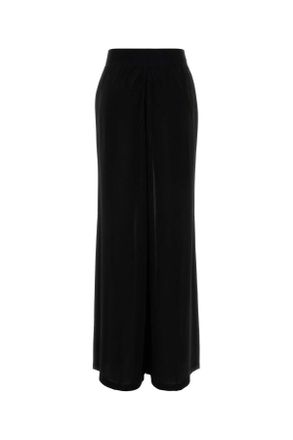 Alaia Womens Black Viscose Blend Wide-Leg Pant Noiralaia Exterior: Nylon Pantaloni Trousers