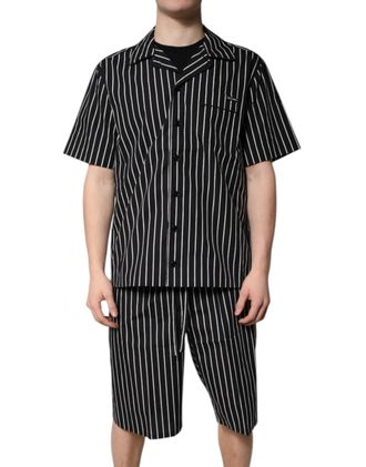 Dolce & Gabbana Striped Cotton Pajama Shirt - Black