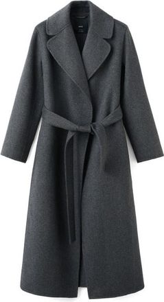 Mango Belted Wool Blend Coat in Grey at Nordstrom, Size X-Small