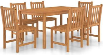 vidaXL Conjunto De Comedor De Jard&iacute;n De 7 Piezas, 150 X 90 Cm, Madera Maciza De Teca Vidaxl