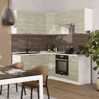 Vicco Cocina Esquinera Fame-line, Panel Roble/blanco, 160 X 190 Cm, Et Antracita
