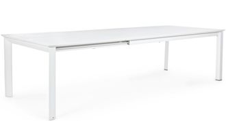 BIZZOTTO Riesiger, ausziehbarer Premium Gartentisch Konnor 200-300 x 110 cm - Weiss