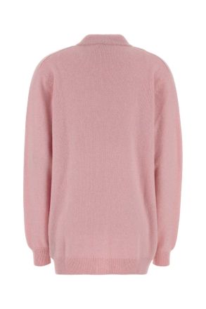 Balmain Womens Pink Cashmere And Wool Cardigan 4hr Rose Pale Maglieria