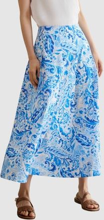 Hobbs London Antonella Paisley Print Midi Skirt in Bluemulti at Nordstrom, Size 12