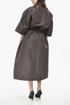 Super Blond Silk Organza Kaftan With Belt Super Blond