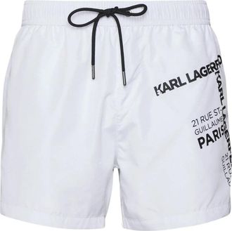 Karl Lagerfeld Beachwear - Heren - Strandmode - Wit - XL - Polyester - Badmode