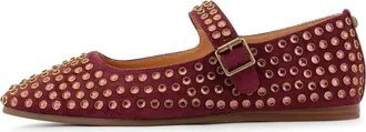 Yellow Box Womens Cantara Mary Jane Flat In Burgundy