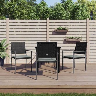 vidaXL Juego Comedor Jard&iacute;n 5 Piezas Y Cojines Rat&aacute;n Sint&eacute;tico Y Acero Vidaxl