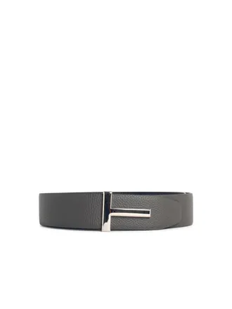 Tom Ford Grauer Lear-G&uuml;rtel T Icon von Tom Ford