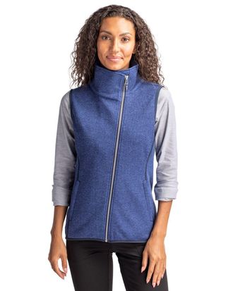 Cutter & Buck Mainsail Sweater-Knit Womens Full Zip Vest