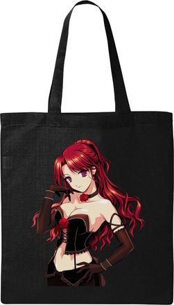 Generic Cute and hot anime redhead girl Natural Ecological Cotton Tote Bag Black