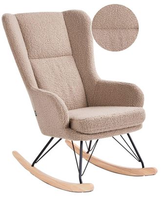 Beliani Mecedora boucl&eacute; beige