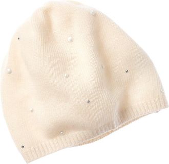 Portolano Pearls & Crystals Stones Cashmere Beanie