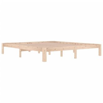 Berkfield Home Beautiful Bed Frame Solid Wood 180x200 cm Super King Size in Light Tan