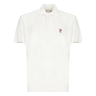 Brunello Cucinelli Brunello Cucinelli, Polo Shirts, male, White, Size: 2XL Lightweight Knit Polo
