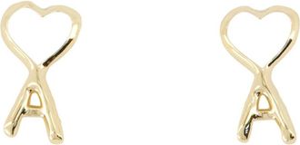 Ami Hammered Ami De Coeur Oorbellen - Dames - Oorbellen - Geel - ONE Size - Accessoires