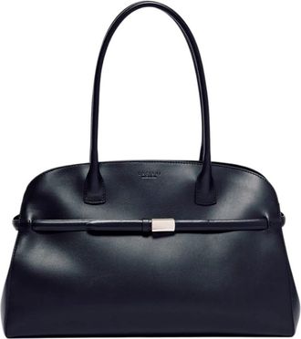 Orciani Aura Large Soepel Leren Tas - Dames - Handtassen - Zwart - ONE Size - Leer - Tassen
