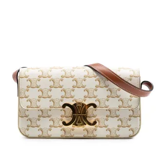Celine Pre-owned Celine Triomphe Coated Canvas Claude Shoulder Bag Ladies KJOJLAV3FQQZU432