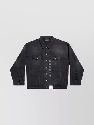 Balenciaga appliqu&eacute; logo denim jacket