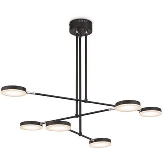 Maytoni Maytoni - Lampadario a Sospensione Moderno Fad Metallo Nero Acrilico 6 Luci Led 40W