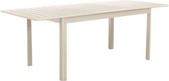 Sweeek Extendable aluminium beige garden table Seattle, 6-seater, 155 / 218,5 x 89 x 75 cm