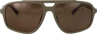 Emporio Armani Stijlvolle Zonnebril - Heren - Zonnebrillen - Beige - 59 MM - Accessoires