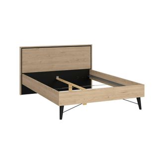 Dmora Dmora - Cama Plaza Y Media Zocca, Sommier Para Dormitorio, Estructura De Cama, Estructura Del Sostenedor Del Colch&oacute;n, 207x153 H91 Cm, Roble Claro