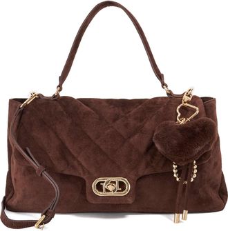 Dune London Womens Accessories Regency - Suede Shoulder Bag - Brown - One Size