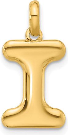 Diamond2Deal 14k Yellow Gold Fancy Letter I Initial Pendant