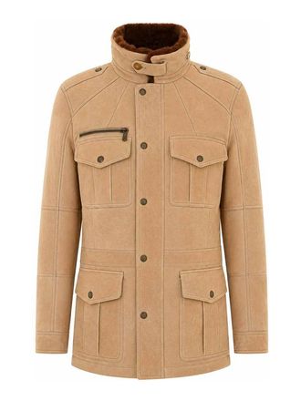 Brunello Cucinelli Waxed shearling safari jacket