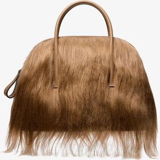 Michael Kors Kaitlin Large Long Haired Shearling Dome Satchel