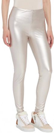 Lyss&eacute; Freya Lightweight Faux Leather Leggings In Metallic Deep Alabaster