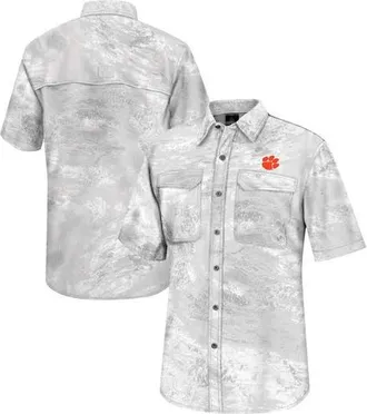 Colosseum Mens Colosseum White Clemson Tigers Realtree Aspect Charter Full-Button Fishing Shirt at Nordstrom, Size Large