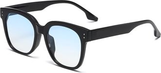 Generic Men Vacation Driving Sunglasses Outdoor Women Driver Commuter Sun Glasses(Blue)