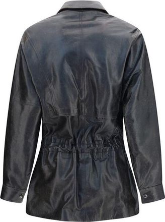 Magda Butrym Womens Black Lambskin Leather Jacket Clothing