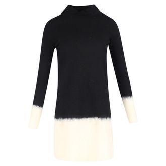 Escada High Neck Quarter-Sleeve Top in Black Wool