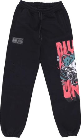 Dolly Noire Skull Party Trainingsbroeken Zwart Fleece Trainingsbroek - Heren - Sweatpants - Zwart - S - Katoen - Broeken