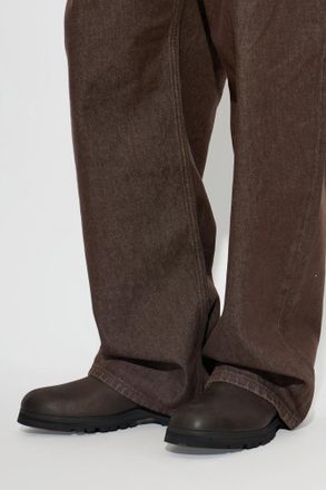 Jacquemus Foin Leather Chelsea Boots, Mens, Brown