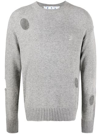 Off-white Meteor-Holes jumper - men - Viscose/Polyamide/Wool/Cashmere - S - Grey