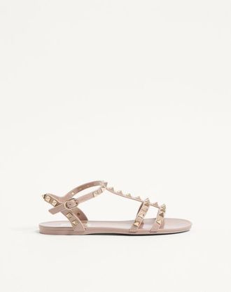 Valentino Garavani Sandalo Basso Rockstud In Gomma Donna POUDRE 39