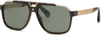 Philipp Plein Aviator Full Rim Sunglasses - Brown