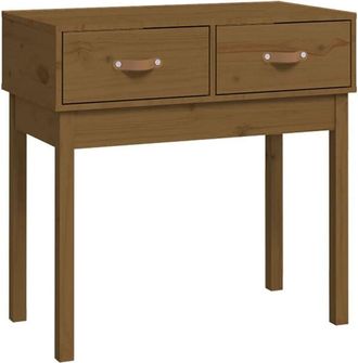vidaXL Vidaxl - Mesa consola de madera maciza de pino marrón miel 76,5x40x75 cm