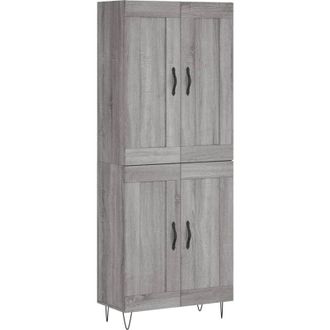 vidaXL Highboard Grey Sonoma 69.5x34x180 cm Engineered Wood Vidaxl