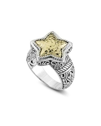 Samuel B. 18K & Silver Hammered Star Ring