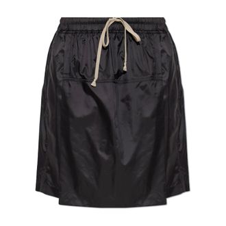 Rick Owens Short Skirts, female, Black, Size: XS Woven Kilt Shorts